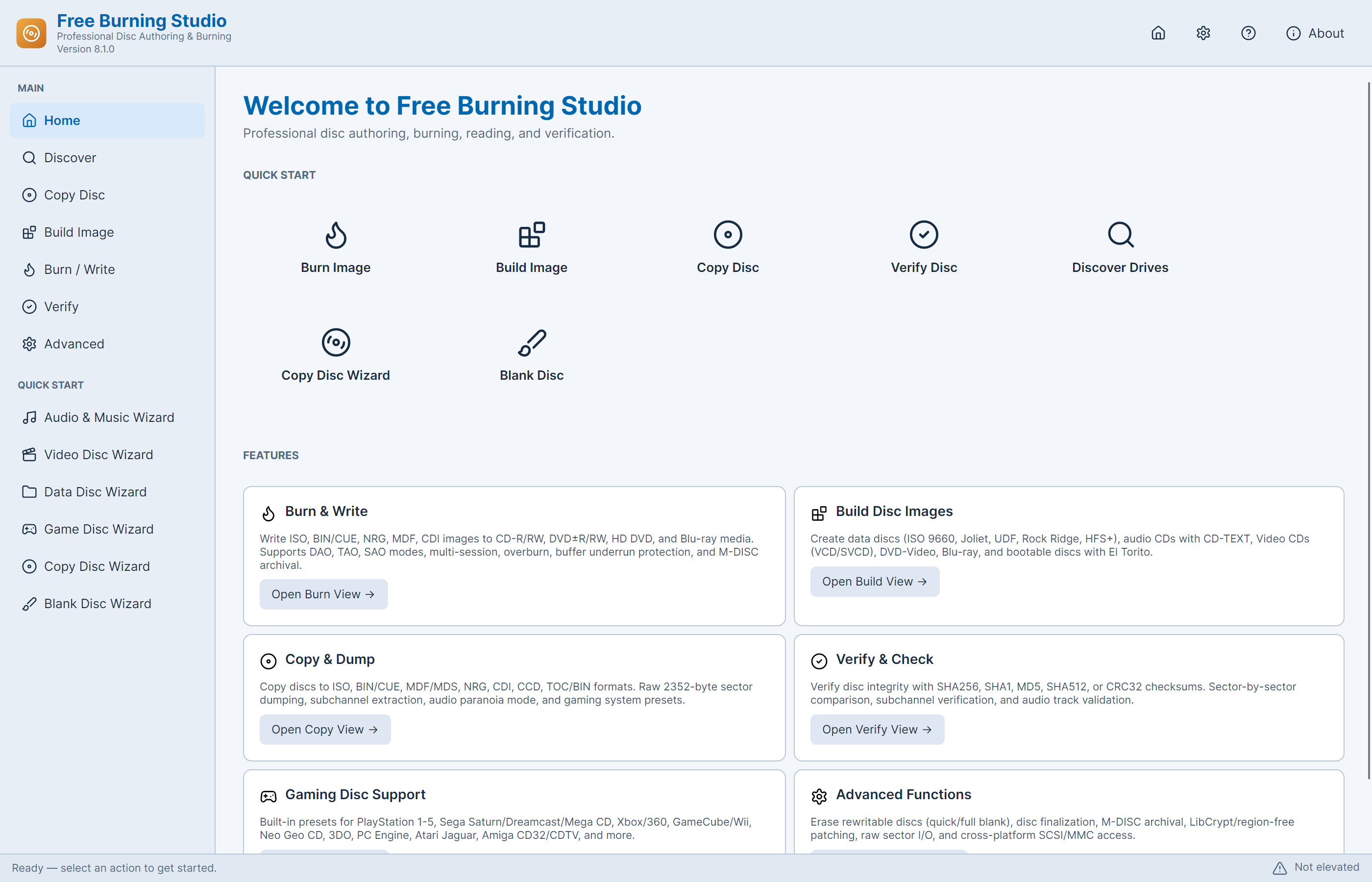 Free Burning Studio desktop application
